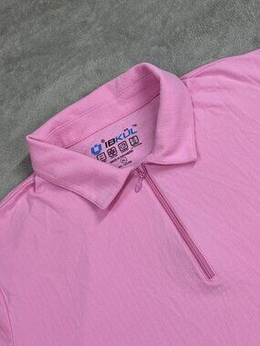 IBKUL Top Womens XL Pink Performance UPF 50+ Sun Protection Cool Feel 14/ Zip